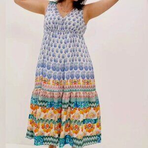 Anthropologie Gathered Maxi Dress Size XL